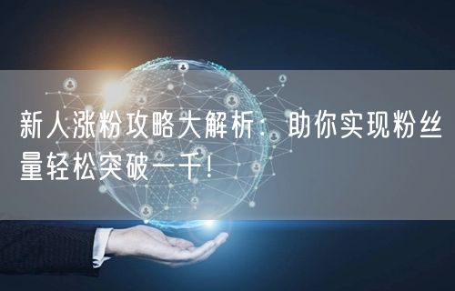 新人涨粉攻略大解析：助你实现粉丝量轻松突破一千！