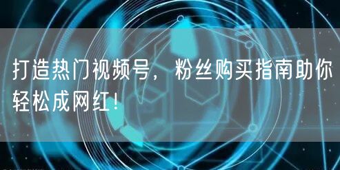 打造热门视频号，粉丝购买指南助你轻松成网红！