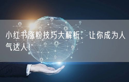 小红书涨粉技巧大解析，让你成为人气达人！