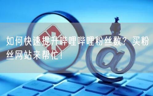 如何快速提升哔哩哔哩粉丝数？买粉丝网站来帮忙！