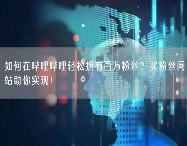 如何在哔哩哔哩轻松拥有百万粉丝？买粉丝网站助你实现！