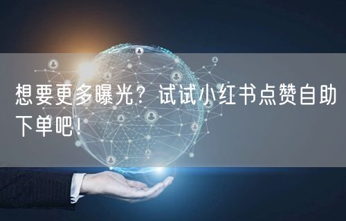 想要更多曝光？试试小红书点赞自助下单吧！
