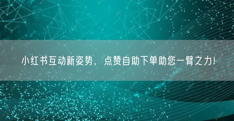 小红书互动新姿势，点赞自助下单助您一臂之力！