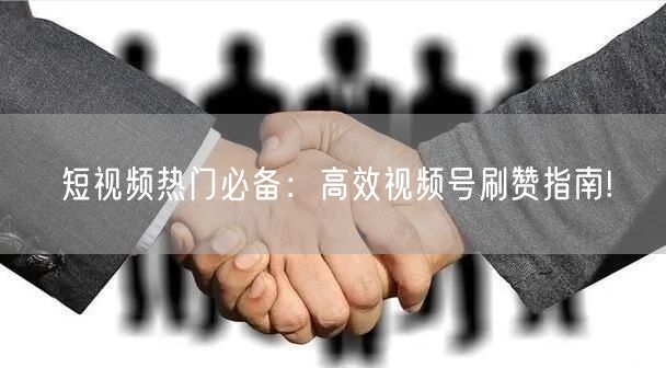 短视频热门必备：高效视频号刷赞指南!