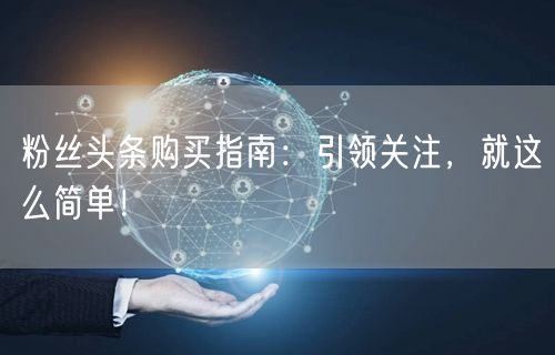 粉丝头条购买指南：引领关注，就这么简单！