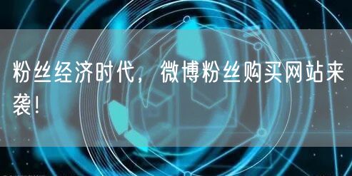 粉丝经济时代，微博粉丝购买网站来袭！