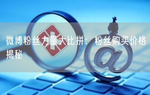 微博粉丝力量大比拼：粉丝购买价格揭秘