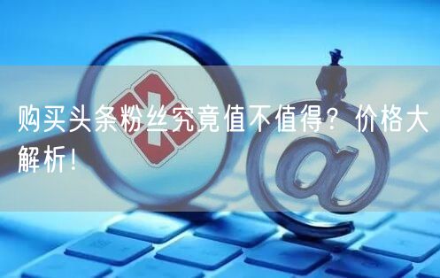 购买头条粉丝究竟值不值得？价格大解析！
