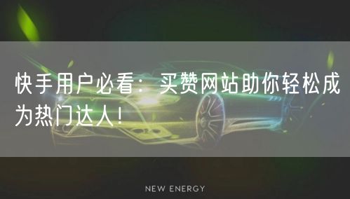 快手用户必看：买赞网站助你轻松成为热门达人！