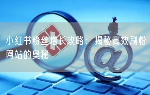 小红书粉丝增长攻略：揭秘高效刷粉网站的奥秘