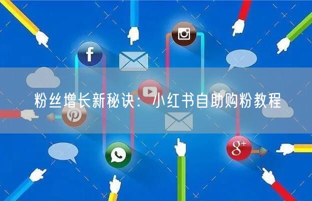 粉丝增长新秘诀：小红书自助购粉教程