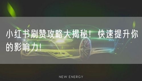 小红书刷赞攻略大揭秘！快速提升你的影响力！