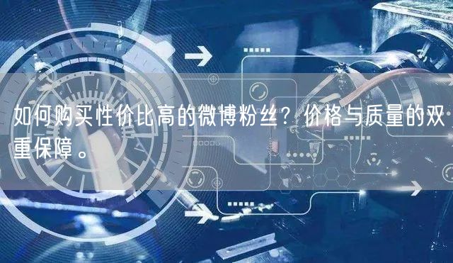 如何购买性价比高的微博粉丝？价格与质量的双重保障。