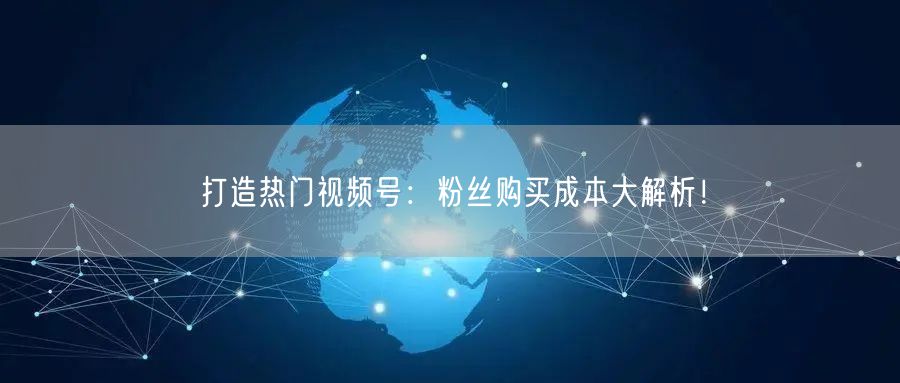 打造热门视频号：粉丝购买成本大解析！