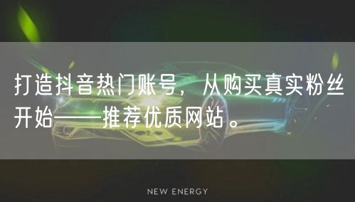 打造抖音热门账号，从购买真实粉丝开始——推荐优质网站。