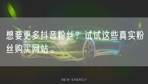 想要更多抖音粉丝？试试这些真实粉丝购买网站。