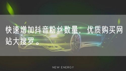 快速增加抖音粉丝数量，优质购买网站大搜罗。