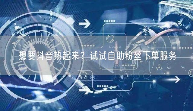 想要抖音热起来？试试自助粉丝下单服务
