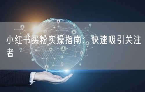 小红书买粉实操指南：快速吸引关注者
