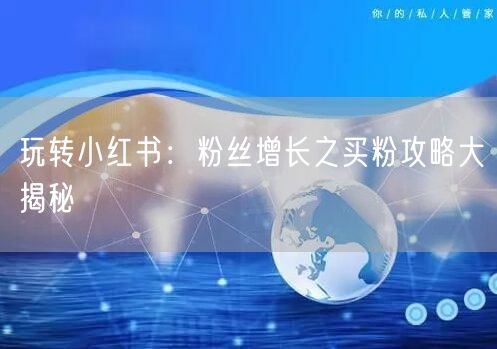 玩转小红书：粉丝增长之买粉攻略大揭秘