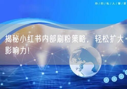 揭秘小红书内部刷粉策略，轻松扩大影响力！