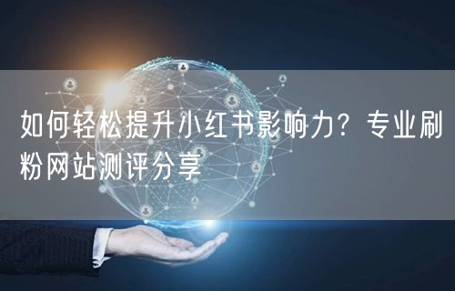 如何轻松提升小红书影响力？专业刷粉网站测评分享
