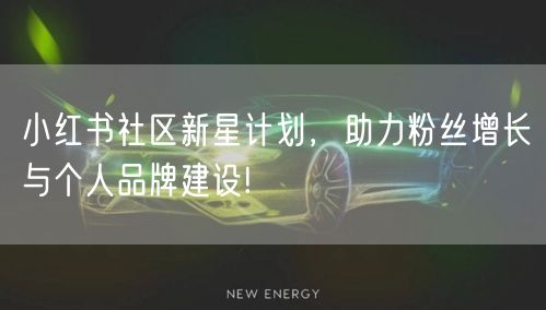 小红书社区新星计划，助力粉丝增长与个人品牌建设!