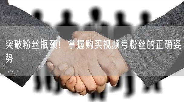 突破粉丝瓶颈！掌握购买视频号粉丝的正确姿势