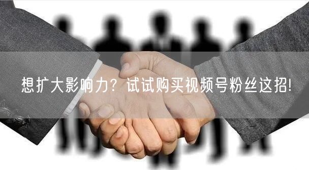 想扩大影响力？试试购买视频号粉丝这招!