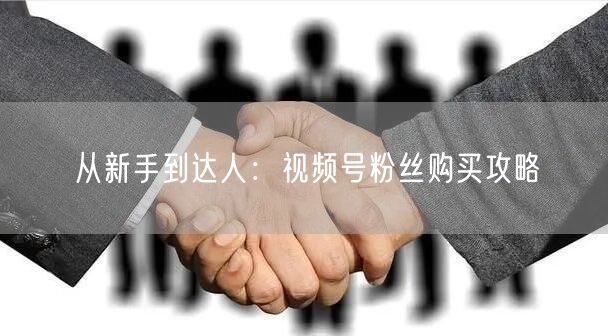 从新手到达人：视频号粉丝购买攻略