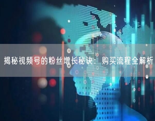 揭秘视频号的粉丝增长秘诀：购买流程全解析