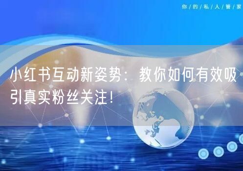 小红书互动新姿势：教你如何有效吸引真实粉丝关注！