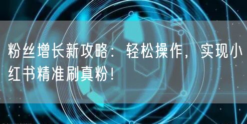 粉丝增长新攻略：轻松操作，实现小红书精准刷真粉！