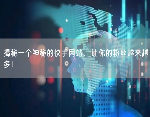 揭秘一个神秘的快手网站，让你的粉丝越来越多！