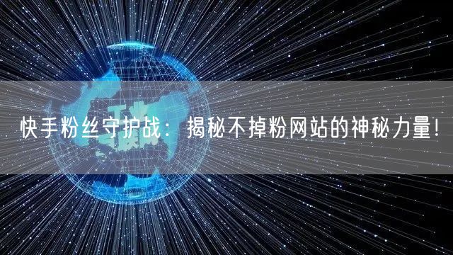 快手粉丝守护战：揭秘不掉粉网站的神秘力量！