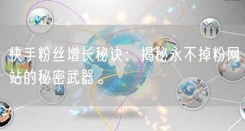 快手粉丝增长秘诀：揭秘永不掉粉网站的秘密武器。