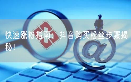 快速涨粉指南：抖音购买粉丝步骤揭秘！