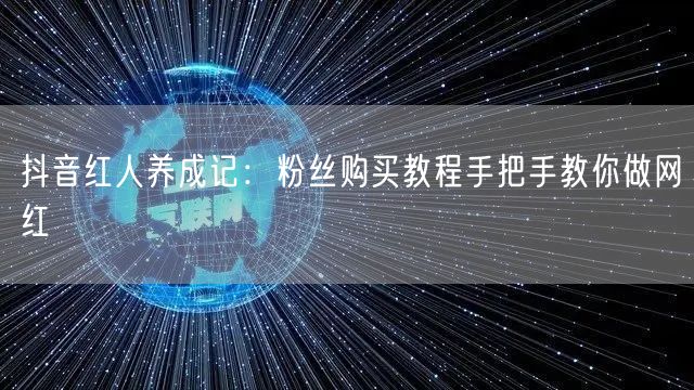 抖音红人养成记：粉丝购买教程手把手教你做网红