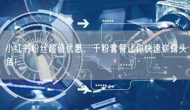 小红书粉丝超值优惠，千粉套餐让你快速崭露头角！